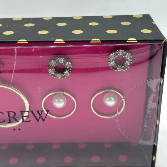 J. Crew Three Pair Boxed Earrings NWT - Picture 5 of 5